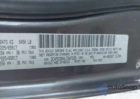 2018 Dodge Journey Sxt z USA, uszkodzony, nr VIN 3C4PDCBG4JT507325